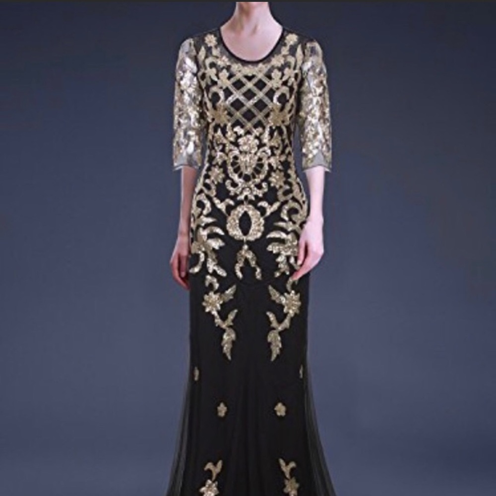 Vision for Innovation Black & Gold Sequined Gown